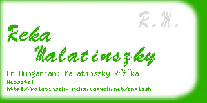 reka malatinszky business card